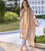 Women's Gorgeous Silk Blend Embroidery Straight Kurta with Pant And Dupatta Set
