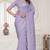 lavender sequin zarkan embroidered border saree with blouse piece