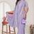 lavender sequin zarkan embroidered border saree with blouse piece