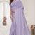 lavender sequin zarkan embroidered border saree with blouse piece