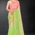 green digital printed swarovski stone border work saree