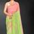 green digital printed swarovski stone border work saree