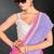 purple digital printed swarovski stone border work saree