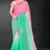 sea green digital printed swarovski stone border work saree