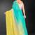 yellow green digital printed swarovski stone border work saree