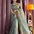 blue silk blend beads hand work saree with blouse