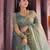 blue silk blend beads hand work saree with blouse