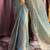 blue silk blend beads hand work saree with blouse