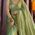 green silk blend beads work mehendi wear saree