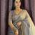 grey silk blend hand work saree with blouse