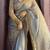 grey silk blend hand work saree with blouse