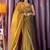 mehendi beads work silk blend saree with blouse
