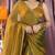 mehendi beads work silk blend saree with blouse