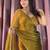 mehendi beads work silk blend saree with blouse