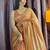 orange silk blend hand work saree with blouse