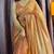 orange silk blend hand work saree with blouse