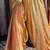 orange silk blend hand work saree with blouse