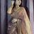 rose gold beads work silk blend saree with blouse