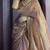 rose gold beads work silk blend saree with blouse