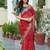 red bandhani print saree