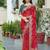 red bandhani print saree