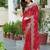 red bandhani print saree