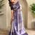 blue silk blend zari weaving saree with blouse