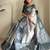 grey silk blend saree with blouse