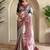 lilac zari weaving silk blend saree with blouse
