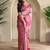 pink silk blend party wear saree with blouse