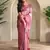 pink silk blend party wear saree with blouse