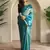 sky blue silk blend weaving saree with blouse
