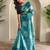 sky blue silk blend weaving saree with blouse