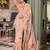 peach georgette floral printed saree with blouse