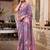 grey floral printed georgette saree with blouse