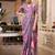 grey floral printed georgette saree with blouse