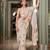 off white floral printed saree with blouse