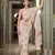 off white floral printed saree with blouse