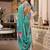 green georgette floral printed saree with blouse