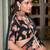 black floral printed saree with blouse