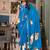 firozi floral printed saree