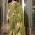 mehendi georgette printed saree with blouse