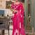 pink floral print saree with blouse