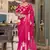 pink floral print saree with blouse