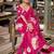 pink floral print saree with blouse