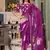 purple georgette floral print saree with blouse
