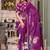 purple georgette floral print saree with blouse