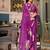 purple georgette floral print saree with blouse