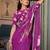 purple georgette floral print saree with blouse
