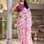 light pink chiffon floral printed saree with blouse